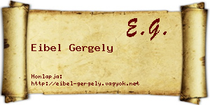 Eibel Gergely névjegykártya